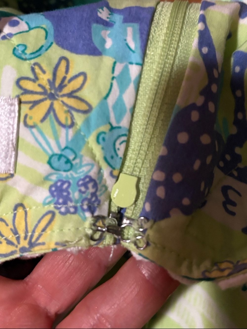 Lilly Pulitzer Lime & Teal Horse-Print Lace-Trim Sleeveless Top - Picture 6 of 6